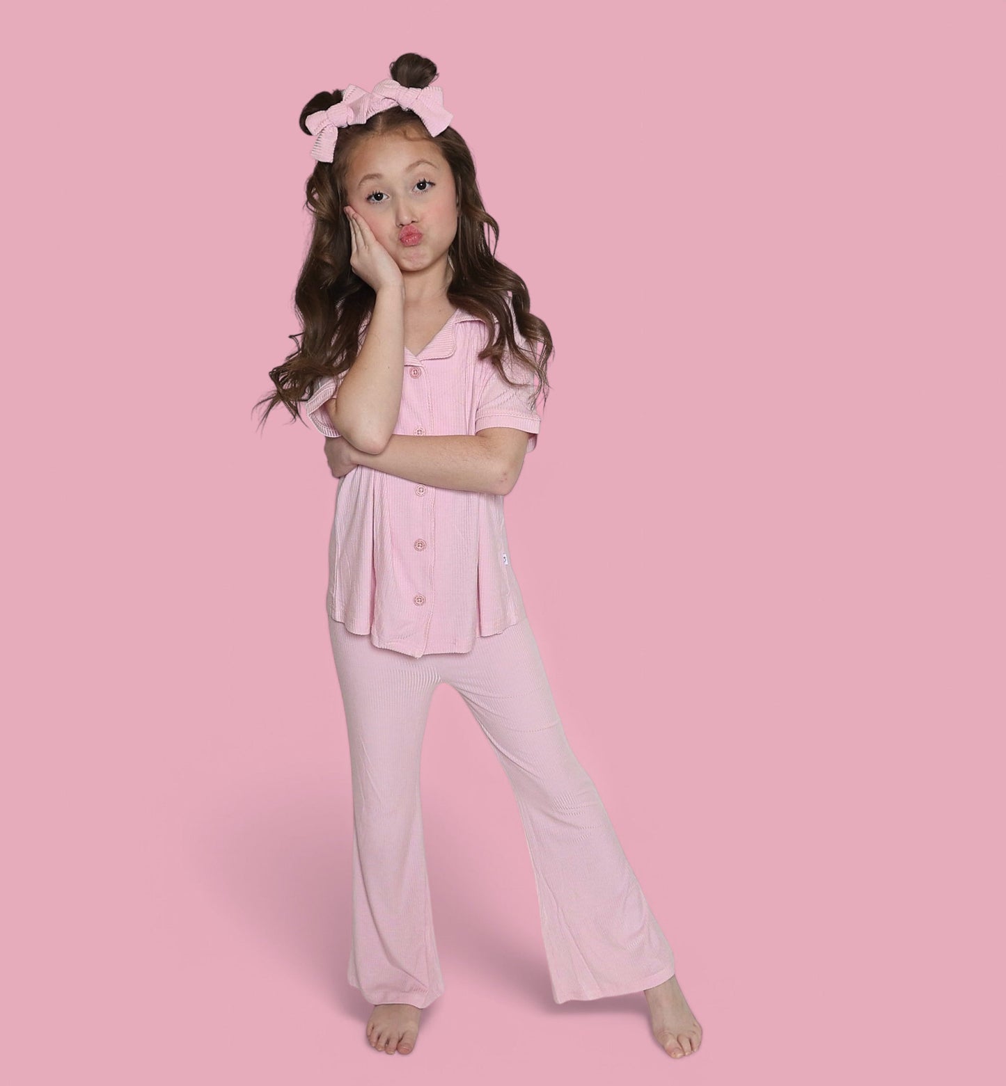 PINK ROSE DREAM GIRL'S FLARE SET