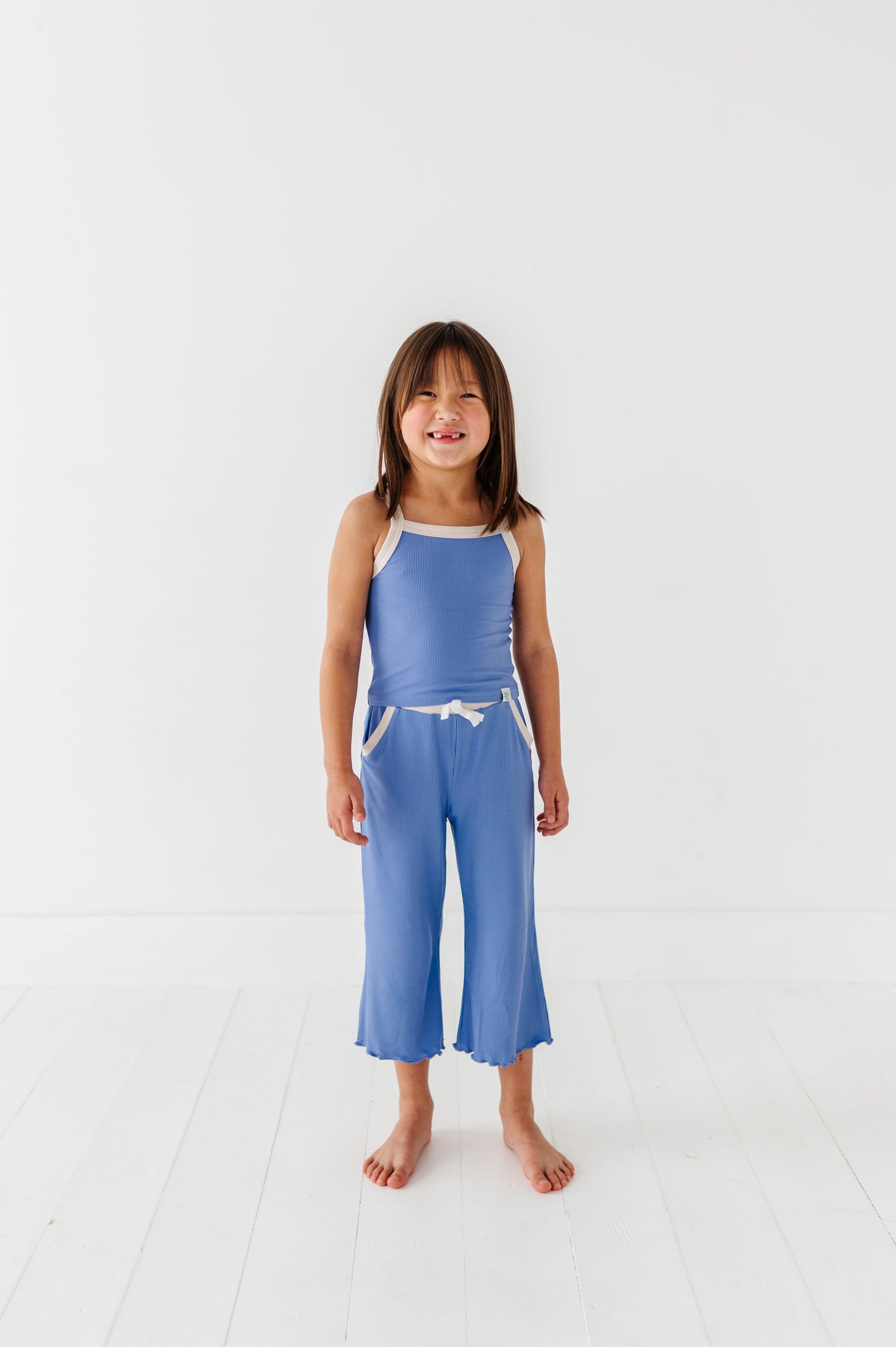 PERIWINKLE | Tank + Wide Leg Pant RIB SET