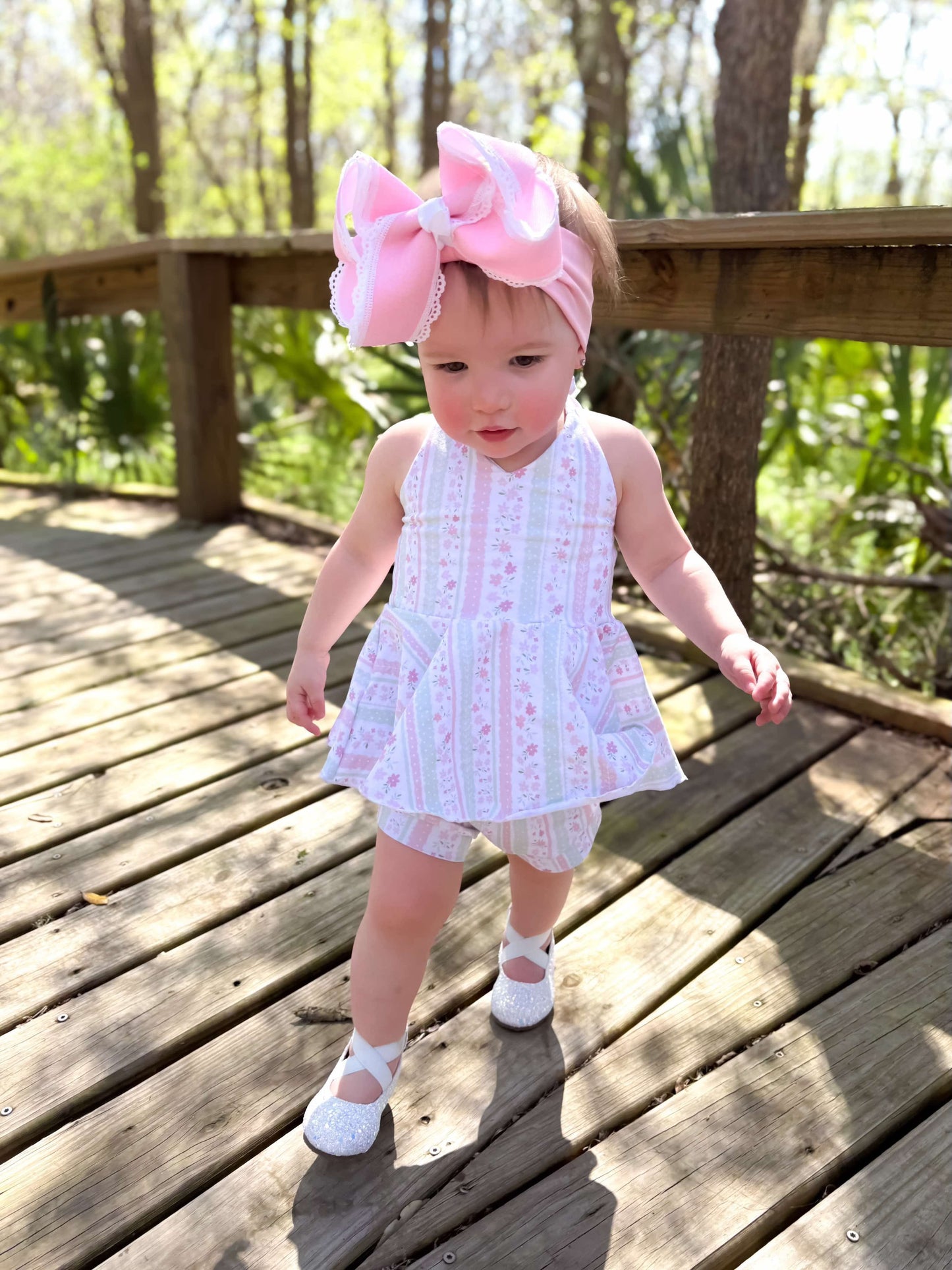 Pink Floral Peplum Set