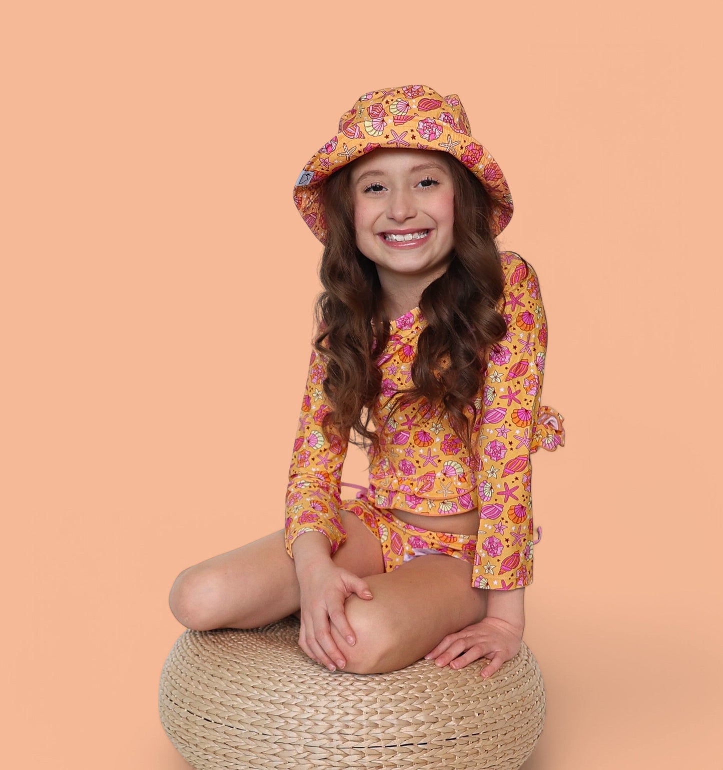 SHELLO SUMMER DREAM TWO-PIECE RASH GUARD RUFFLE SWIM SUIT