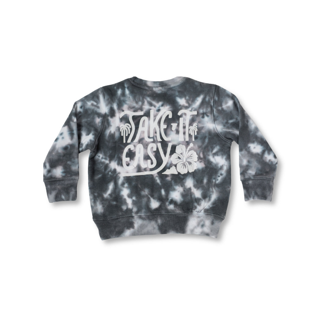 TAKE IT EASY TIE-DYE CREWNECK // CHARCOAL (coming soon)