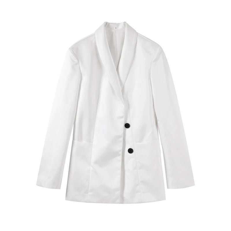Black and White Women's Suit Jacket
