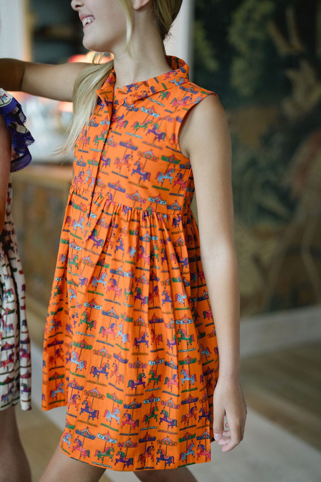 Girls Rachel Dress- Vibrant Orange
