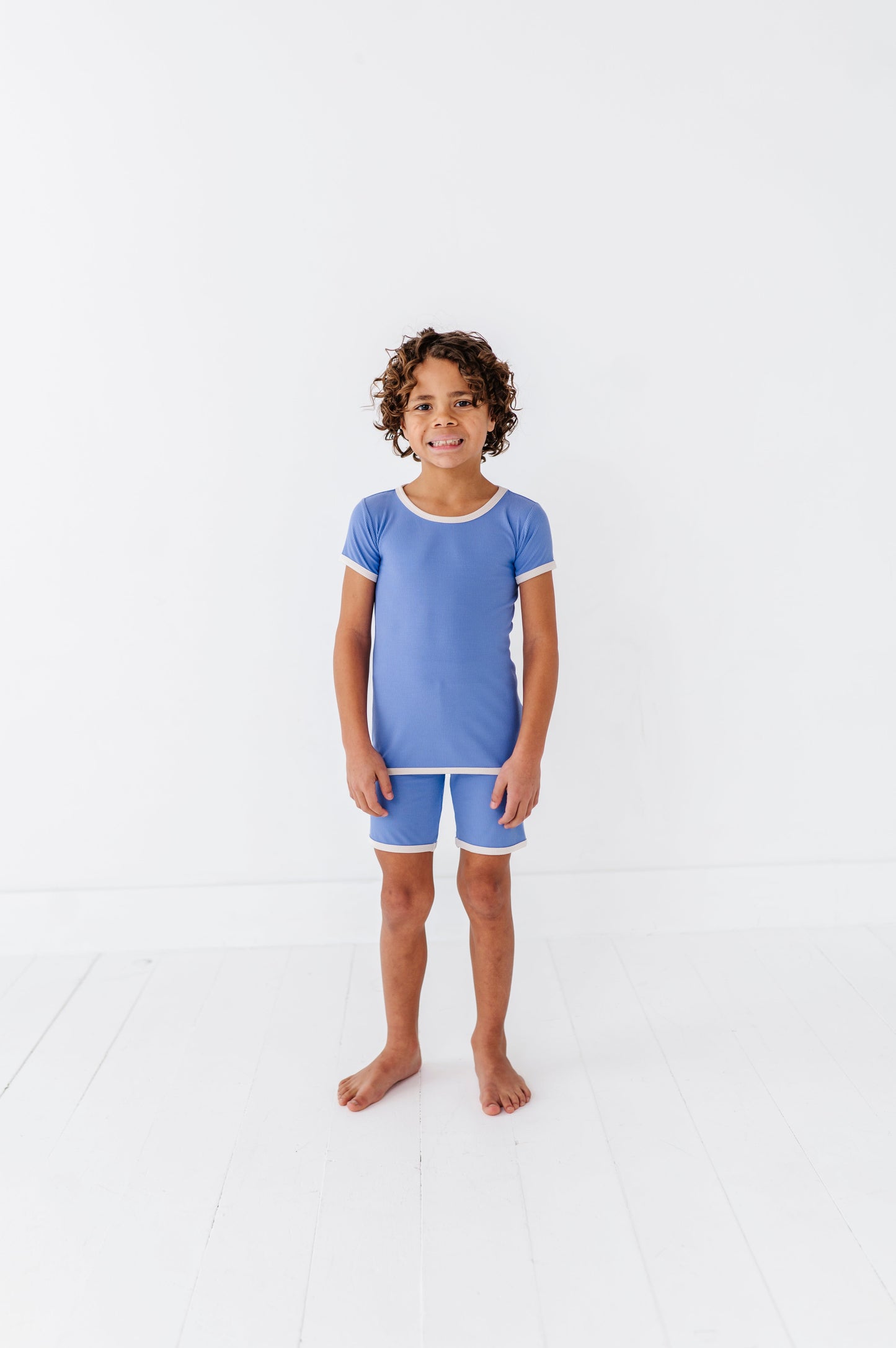 PERIWINKLE | Tee + Biker Shorts RIB SET