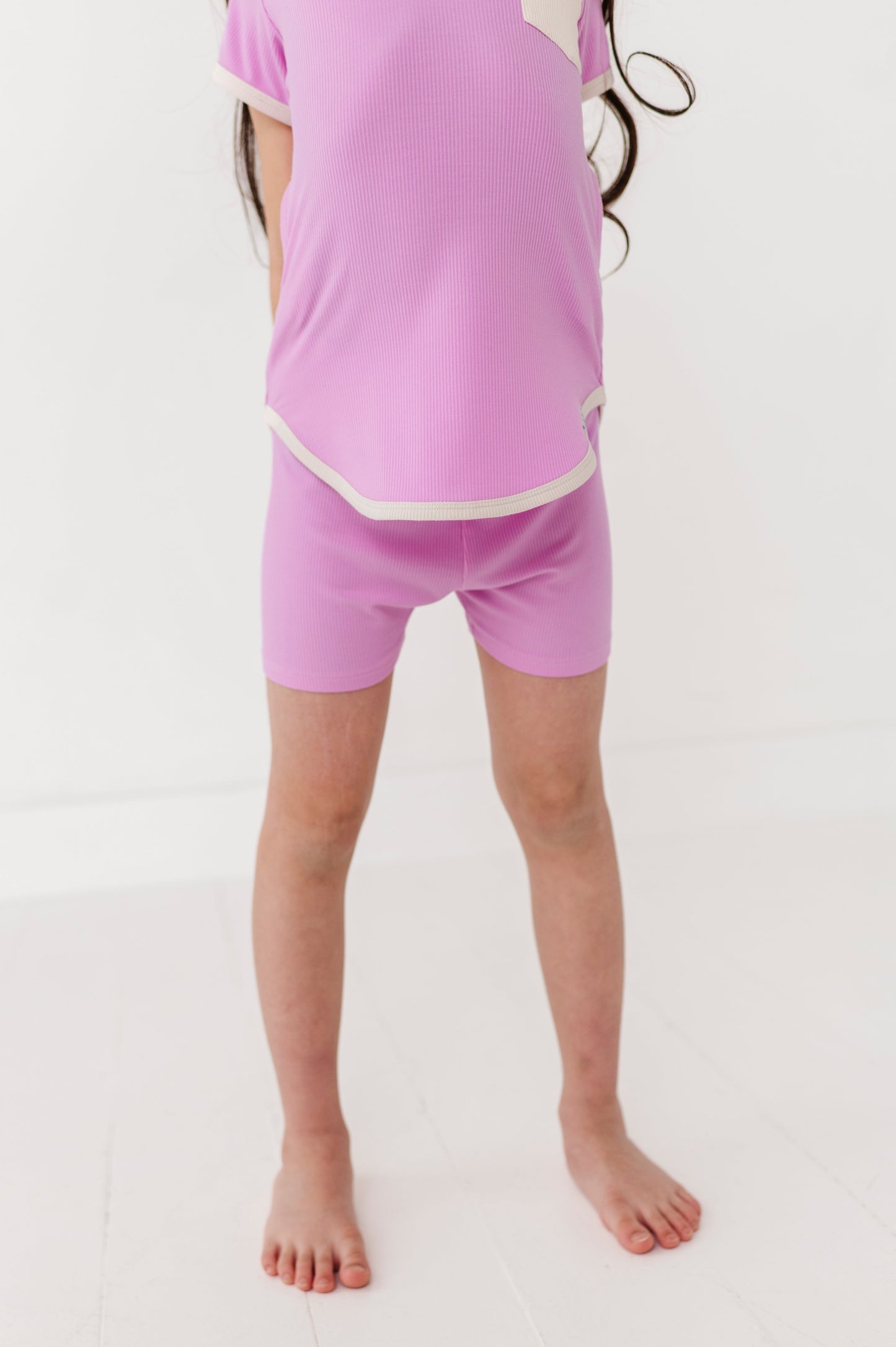 LAVENDER | T-Shirt Dress + Shorts RIB SET