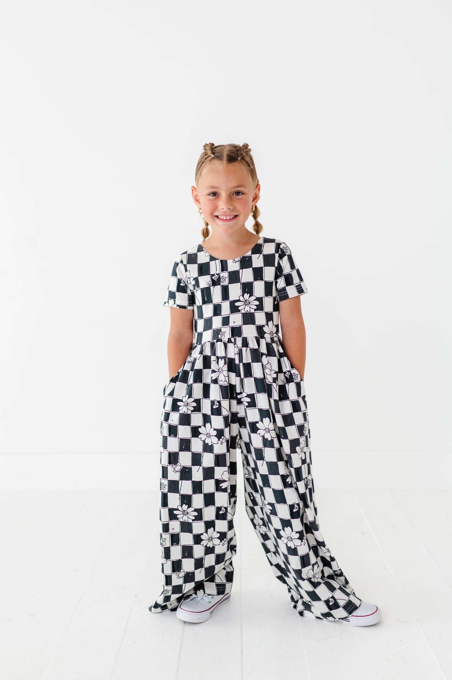 Floral Check Romper