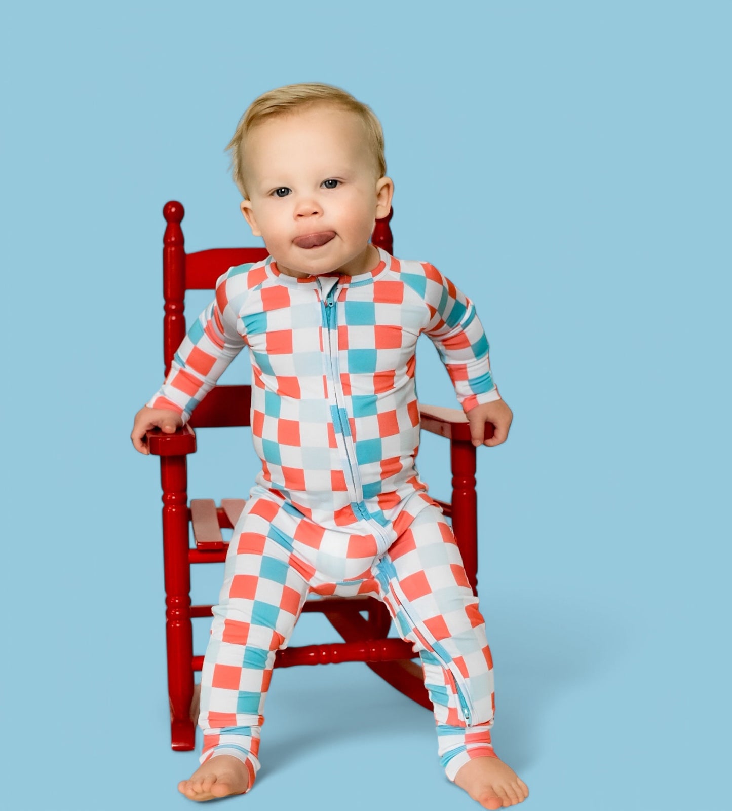 USA CHECKERS DREAM ROMPER