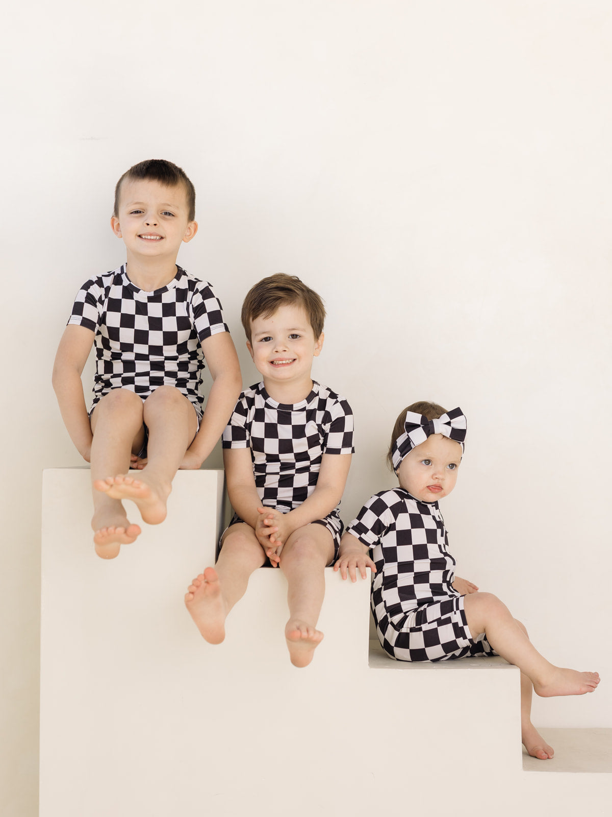 Checkerboard | Bamboo Toddler Short Set