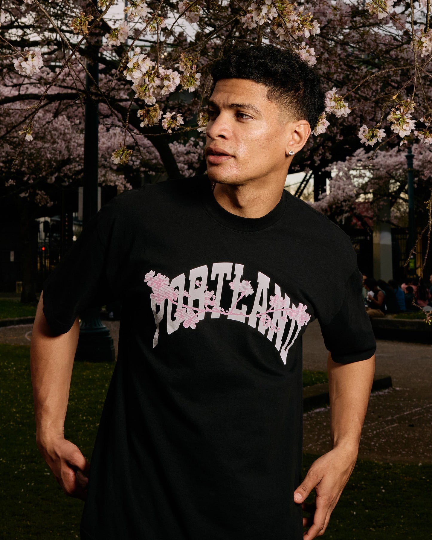 All-American Halftone Blossom Tee - Black