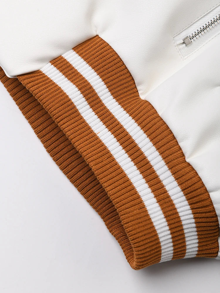 Color-block PU Leather Jacket, Soho