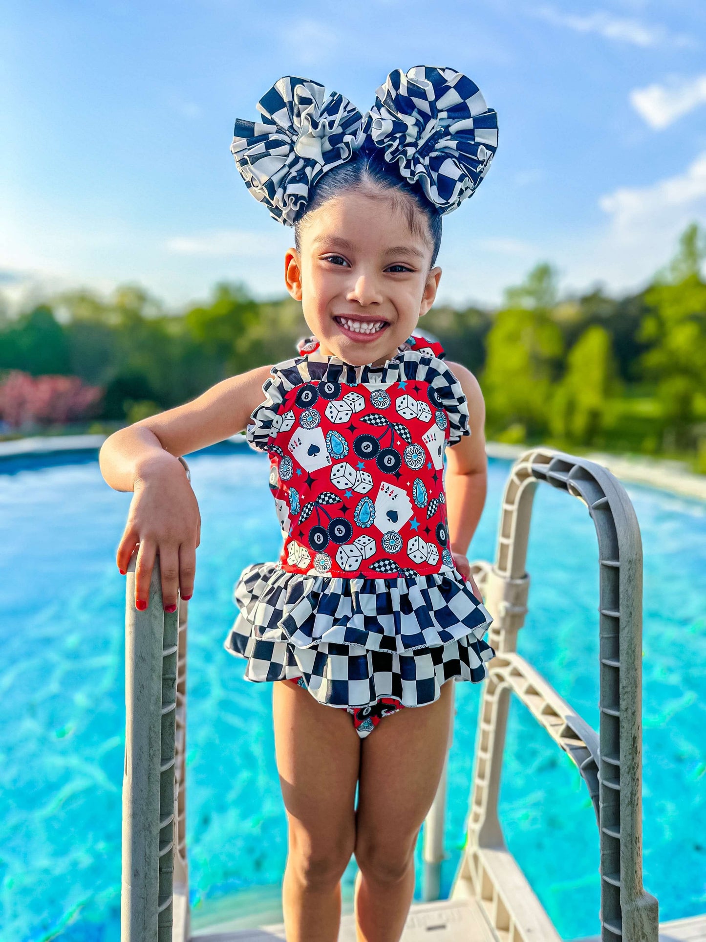 Wild Card Ruffled Swim Suit