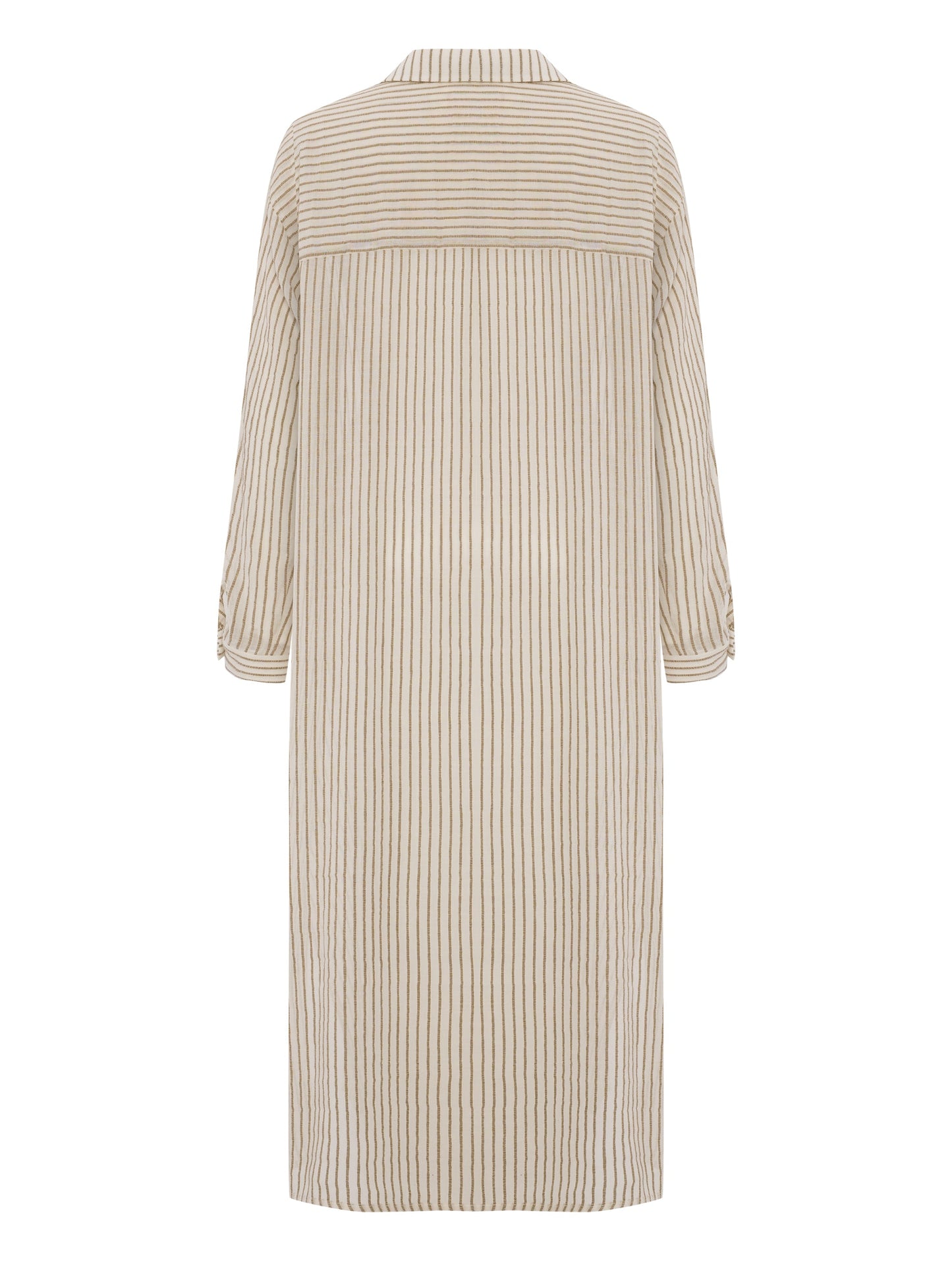 Voyage Shirt Dress - Khaki Green Stripes