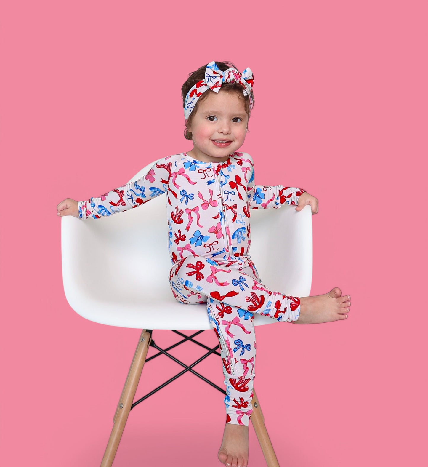 RED, WHITE AND BOWS DREAM ROMPER