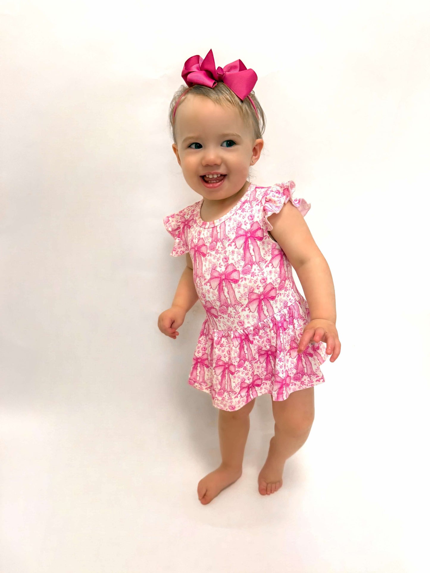 Blooming Bows Bamboo Skirted Romper