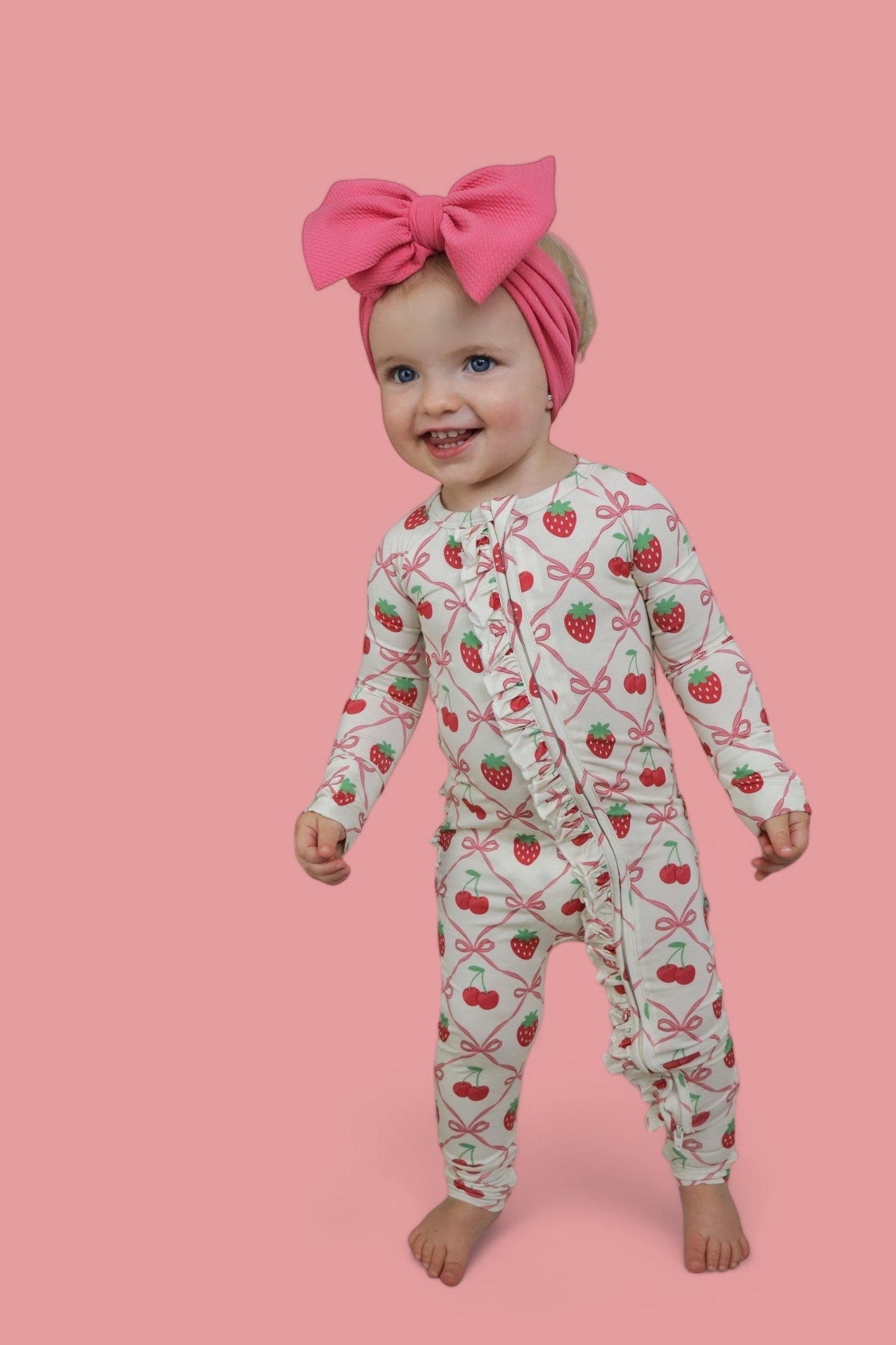 CHERRY BOW BERRY DREAM RUFFLE ROMPER