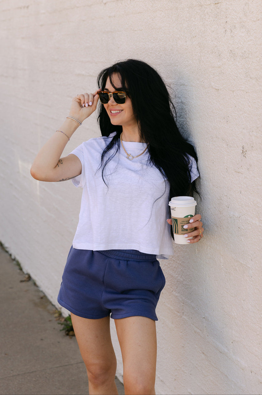 The Cowgirl Club Fleece Short in Indigo