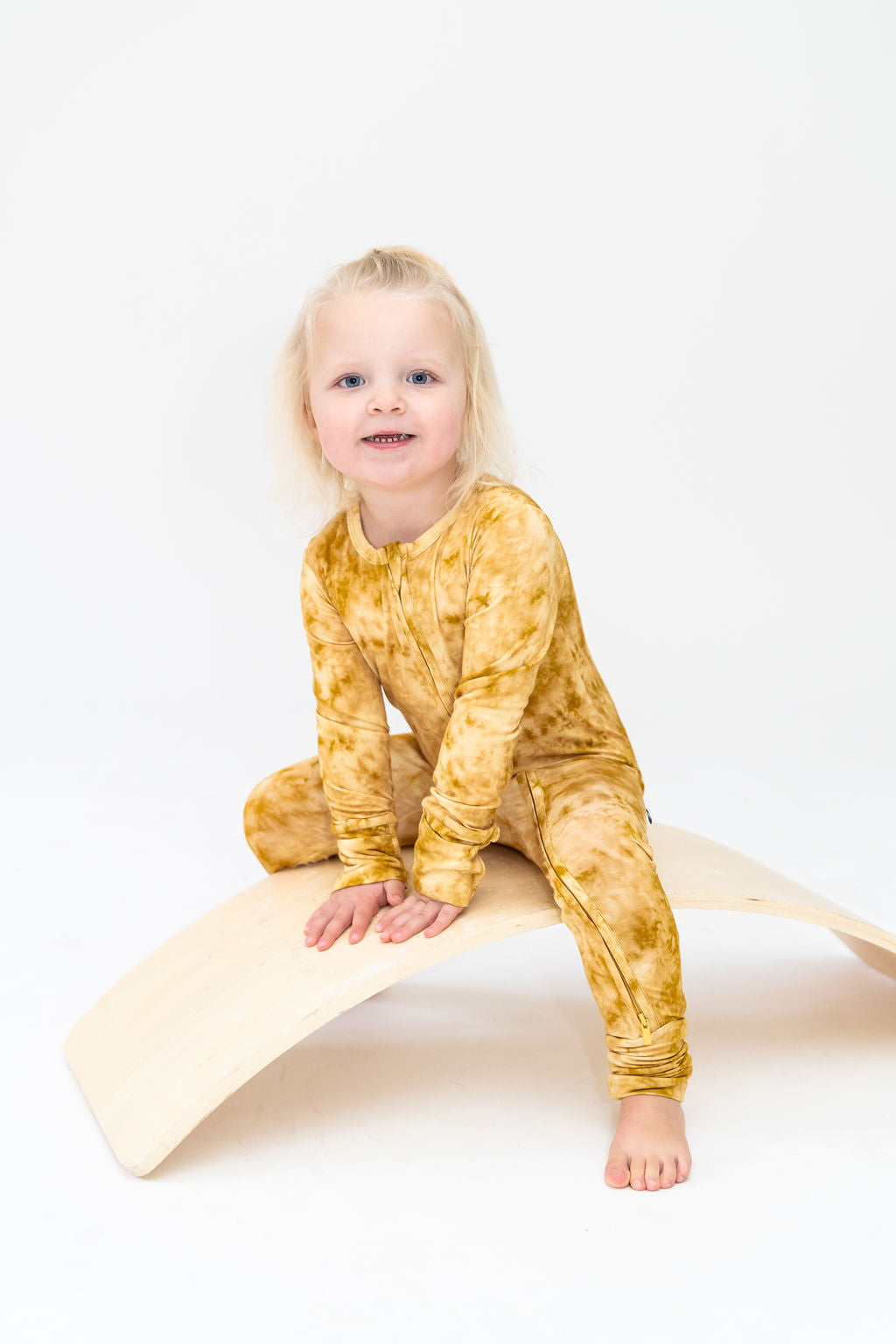 Mustard Tie-Dye Convertible Footie