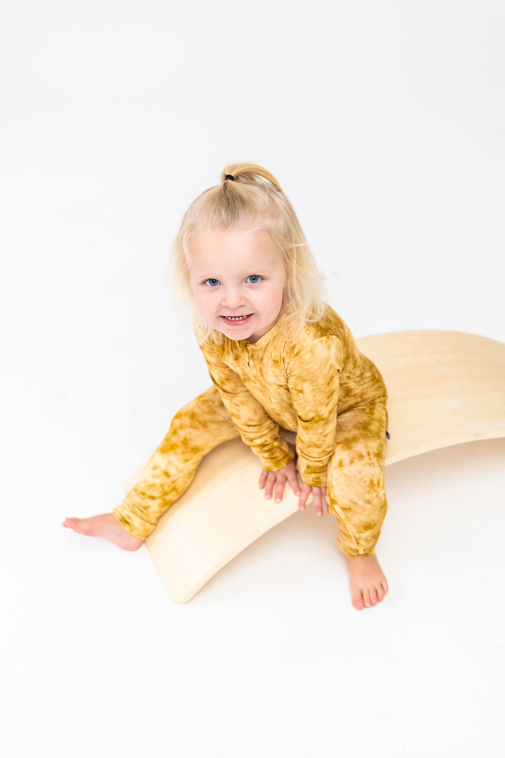 Mustard Tie-Dye Convertible Footie