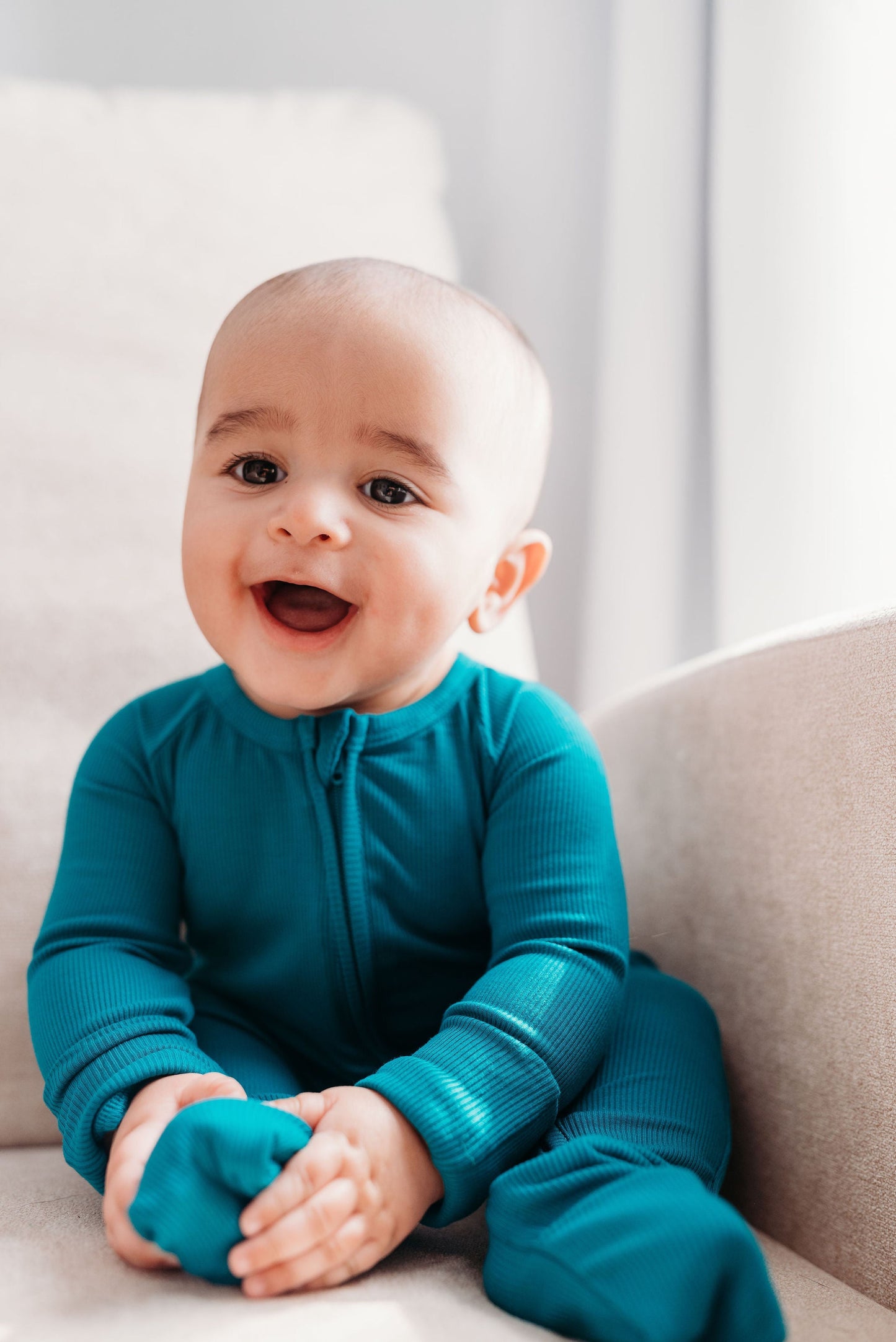 The Real Teal Ribbed Romper