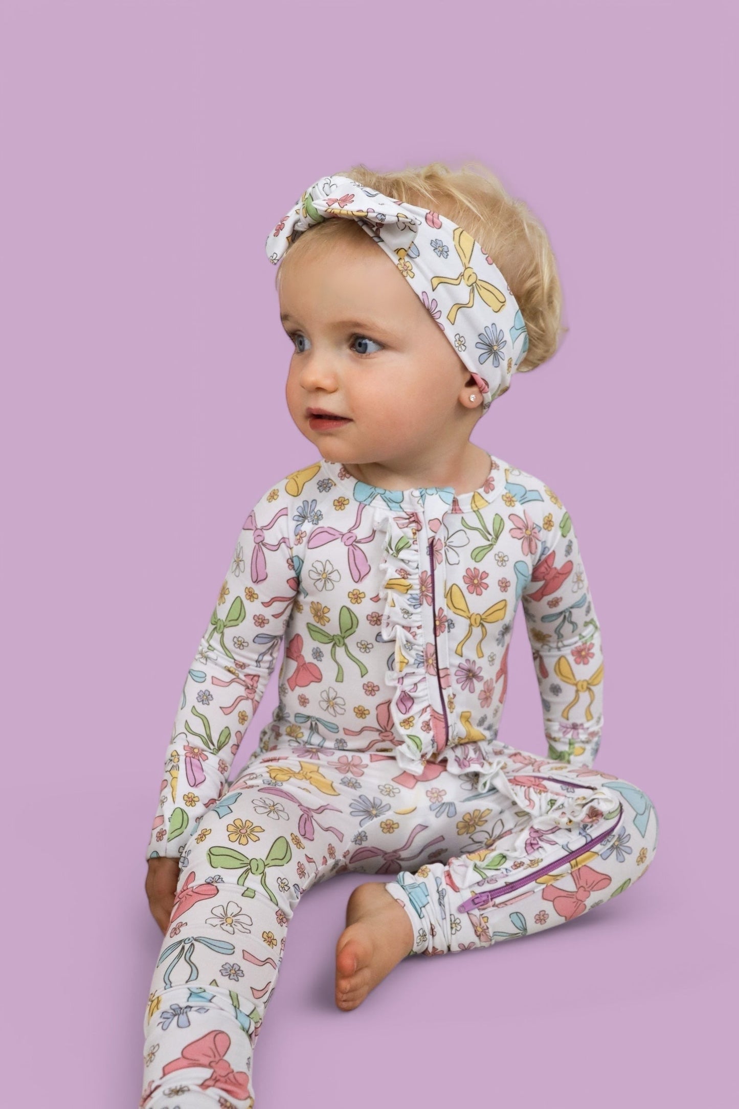 BOW GARDEN DREAM RUFFLE ROMPER