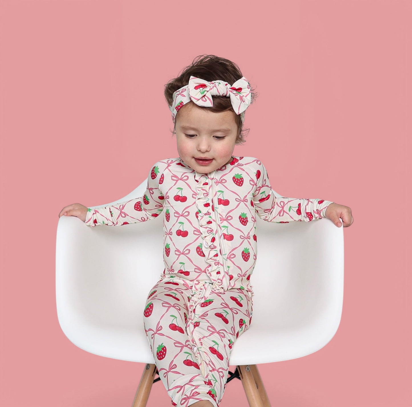 CHERRY BOW BERRY DREAM RUFFLE ROMPER