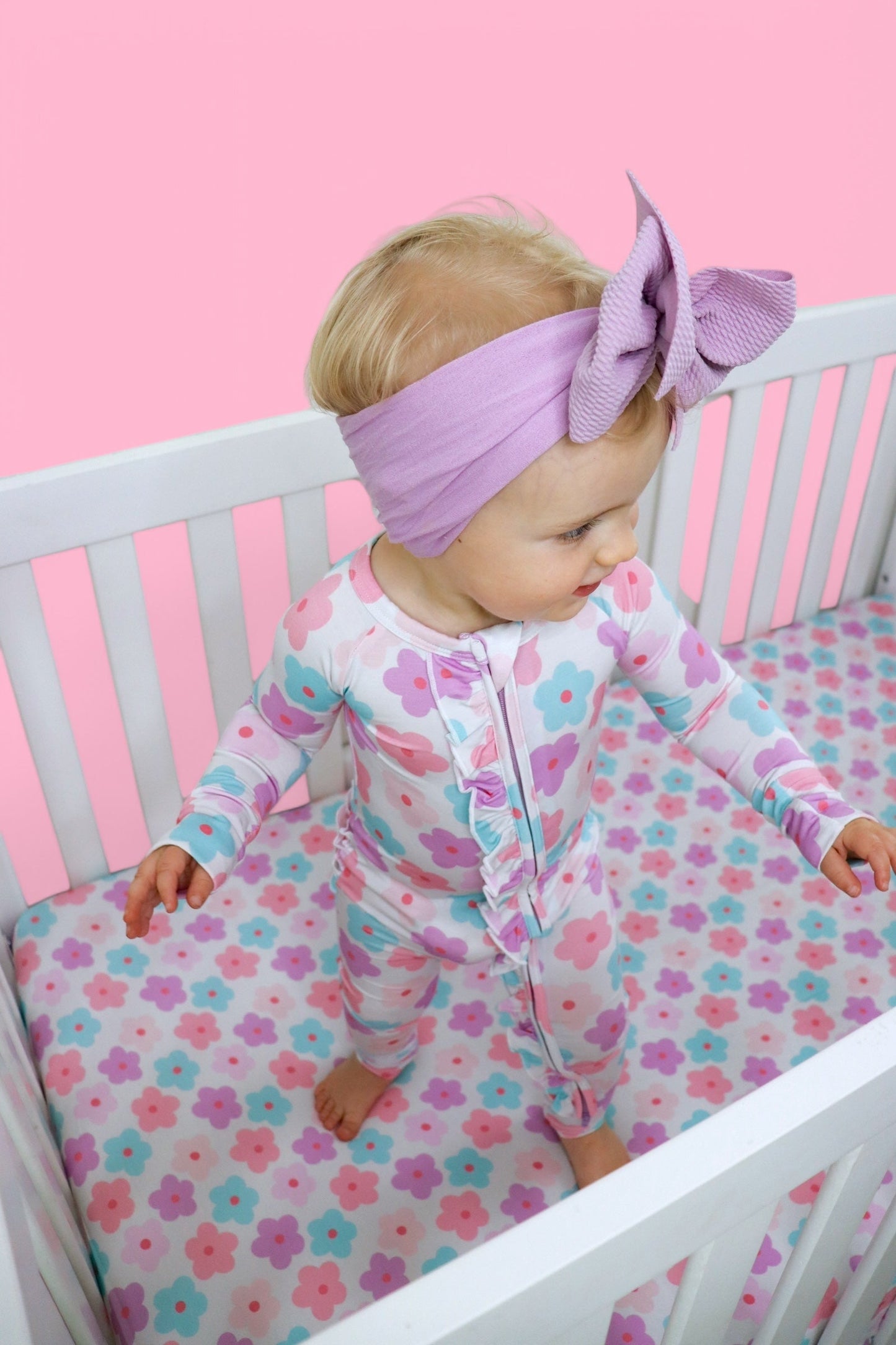 VIOLET FIELDS DREAM CRIB SHEET