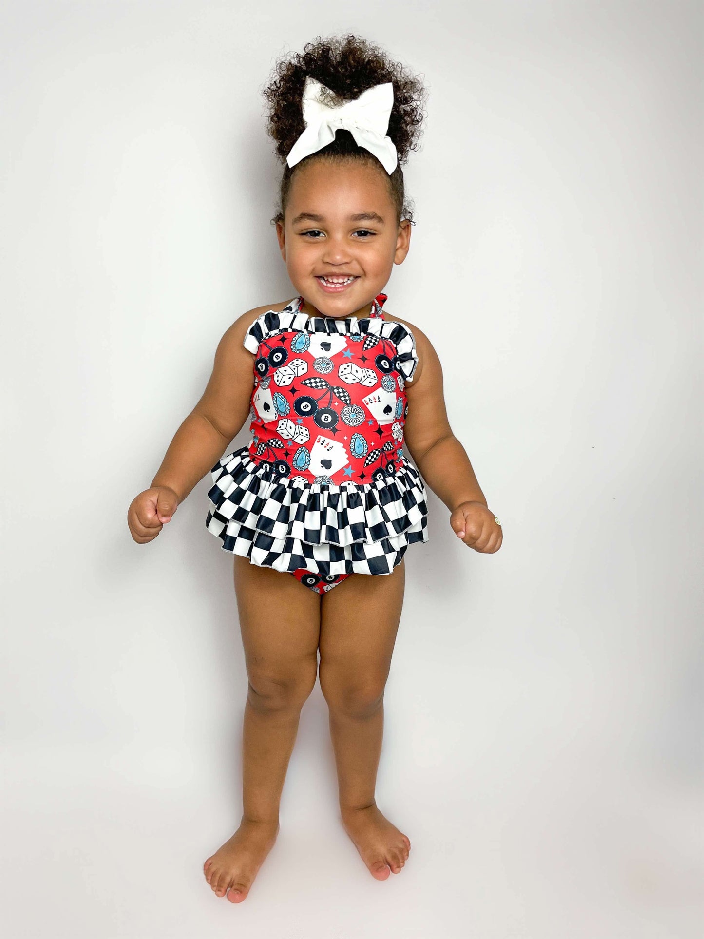 Wild Card Ruffled Swim Suit