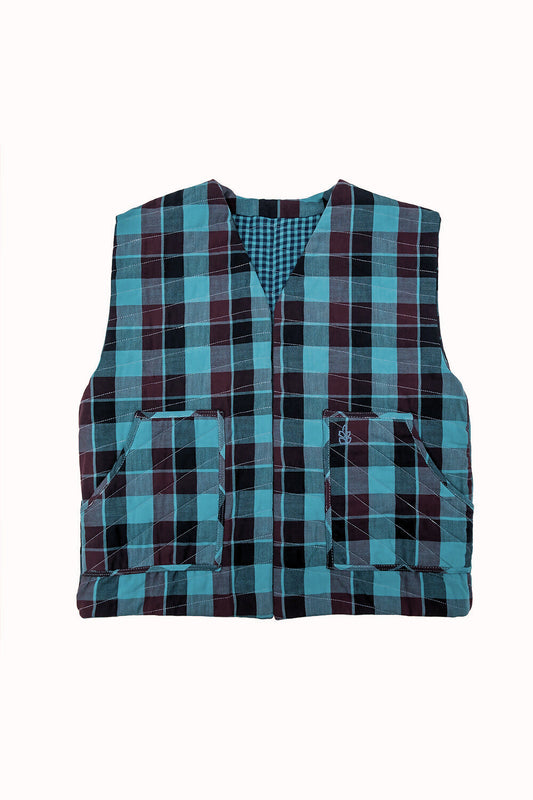 Reversible Quilted Kids Vest - Emerald