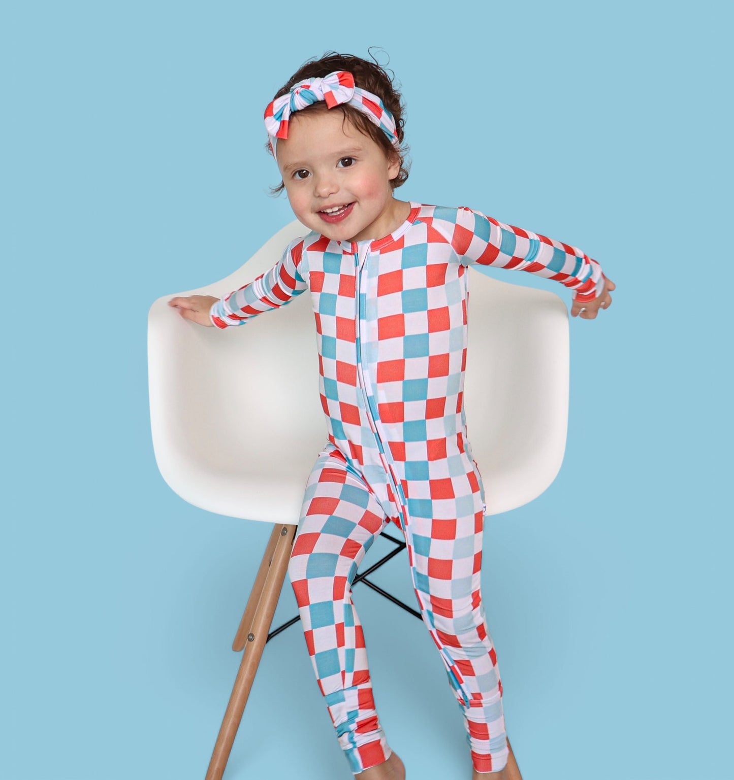 USA CHECKERS DREAM ROMPER