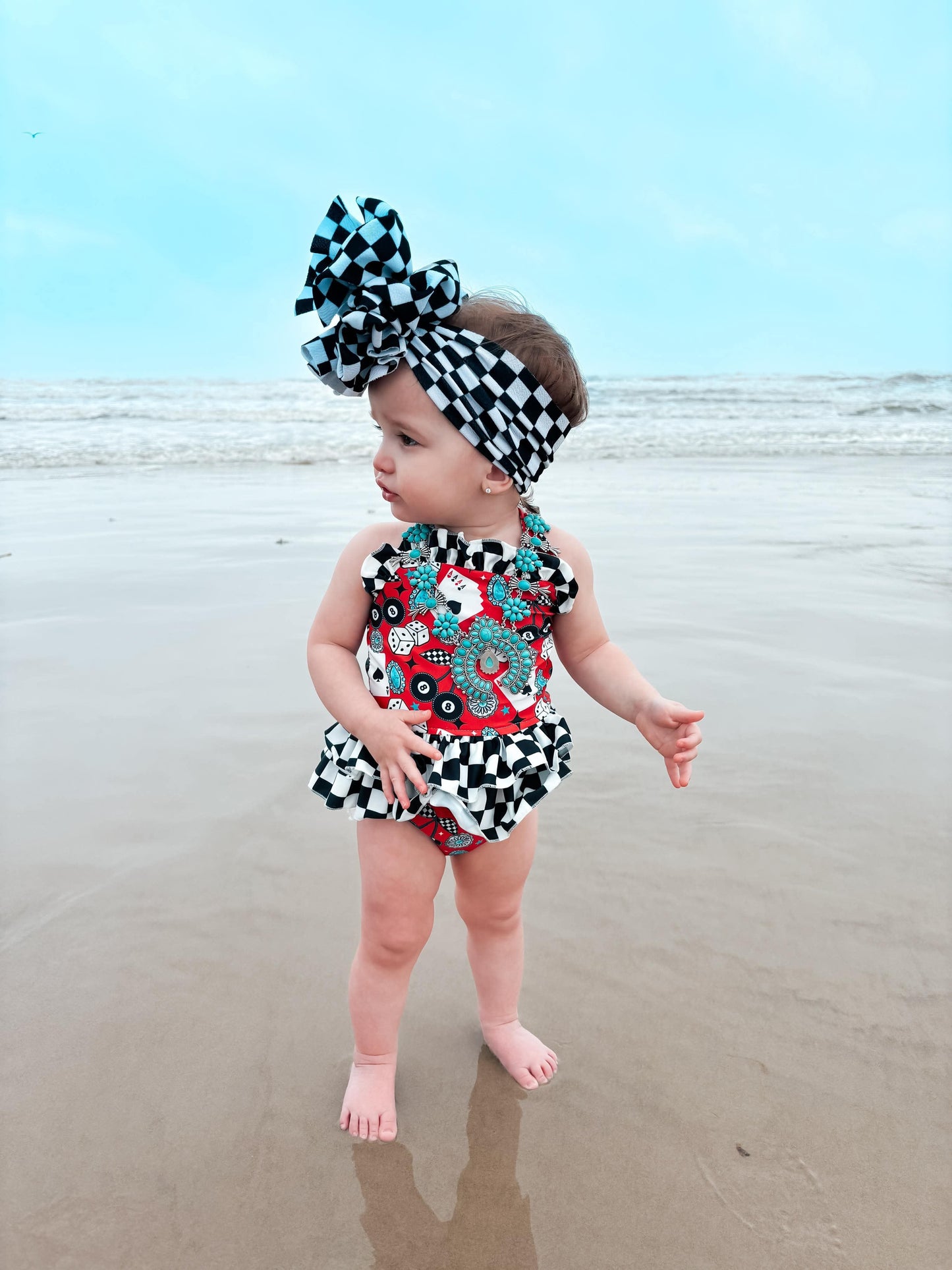 Wild Card Ruffled Swim Suit