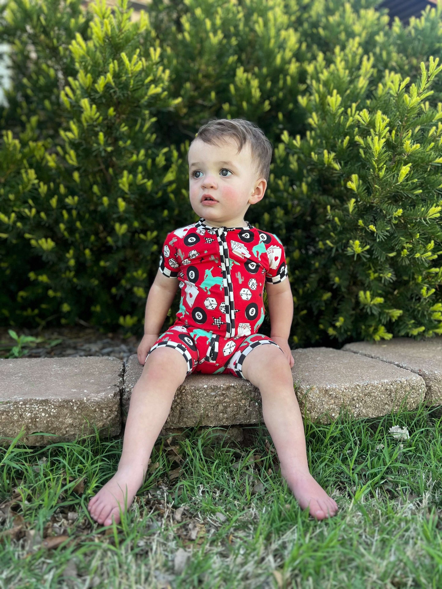Luck Of The Draw Bamboo Shortie Romper