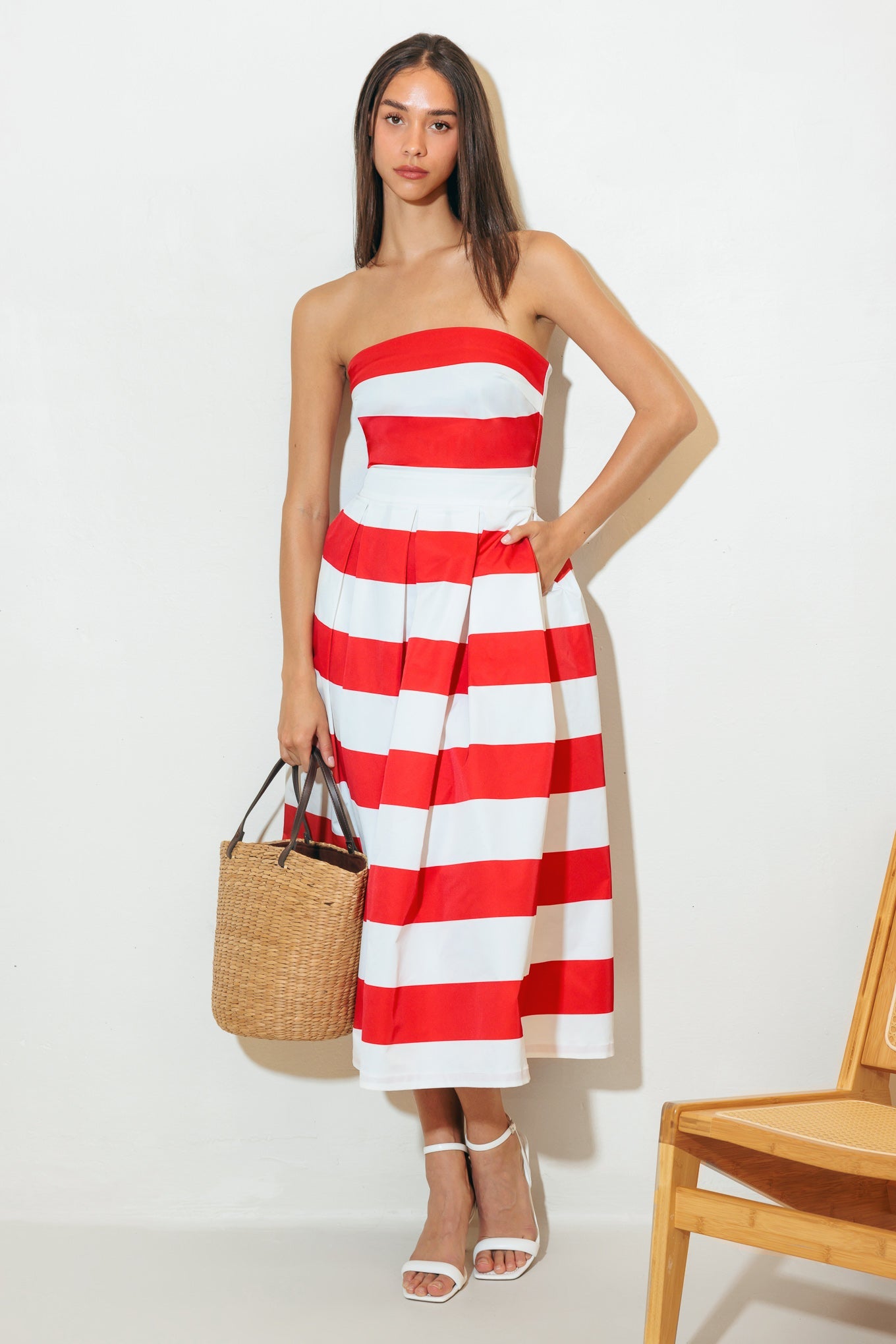EVERYDAY HUSTLE WOVEN MIDI DRESS
