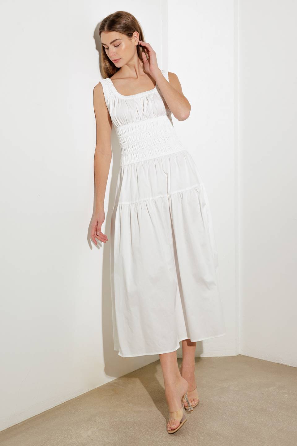 LOVELIEST LOOKS WOVEN MIDI DRESS