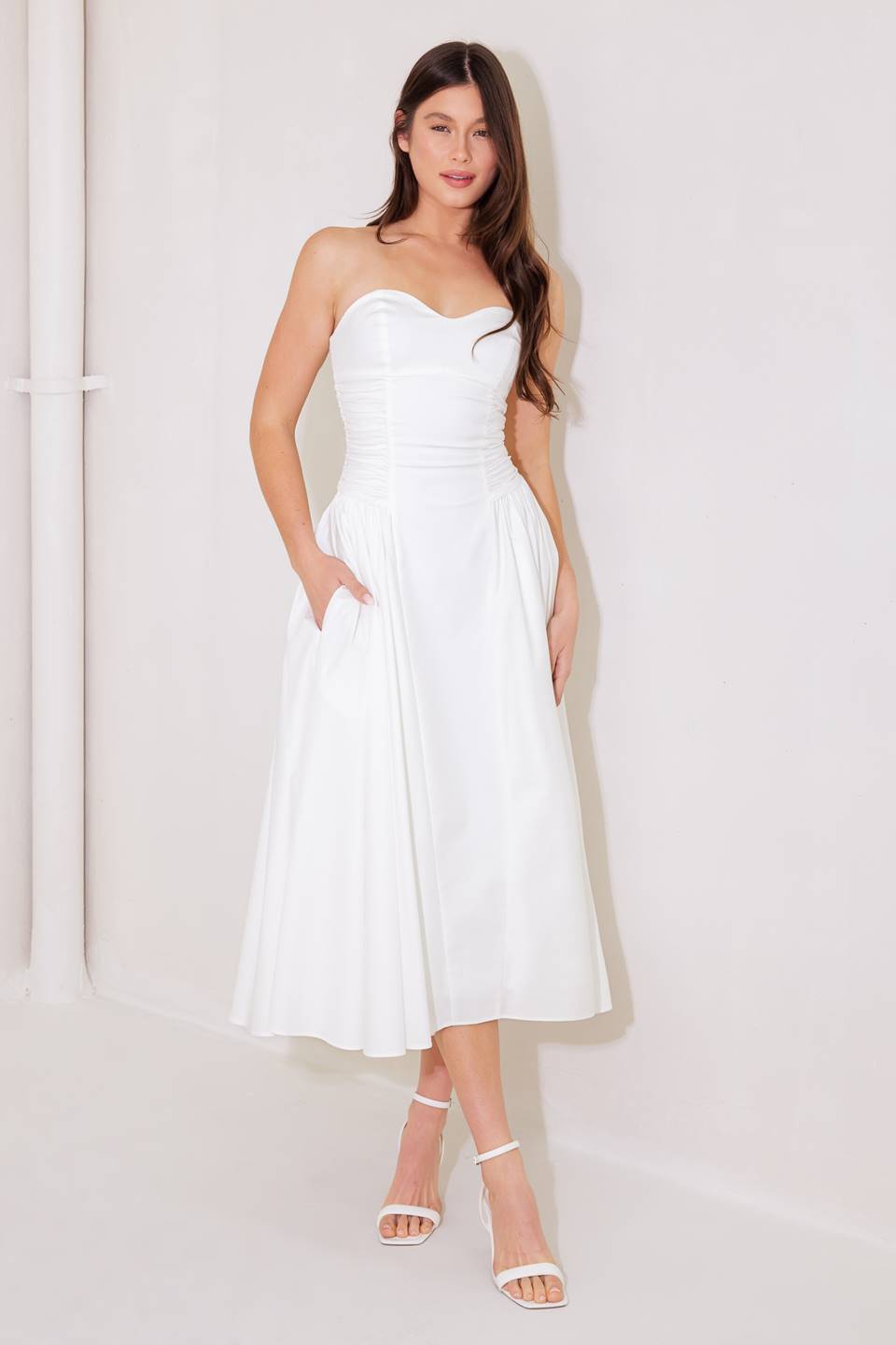 GORGEOUS REPUTATION WOVEN MIDI DRESS
