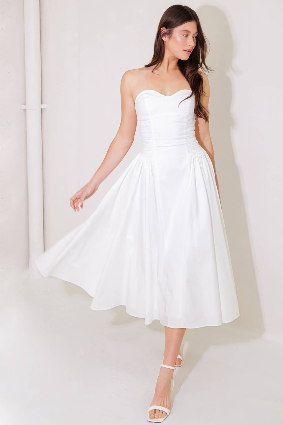 GORGEOUS REPUTATION WOVEN MIDI DRESS
