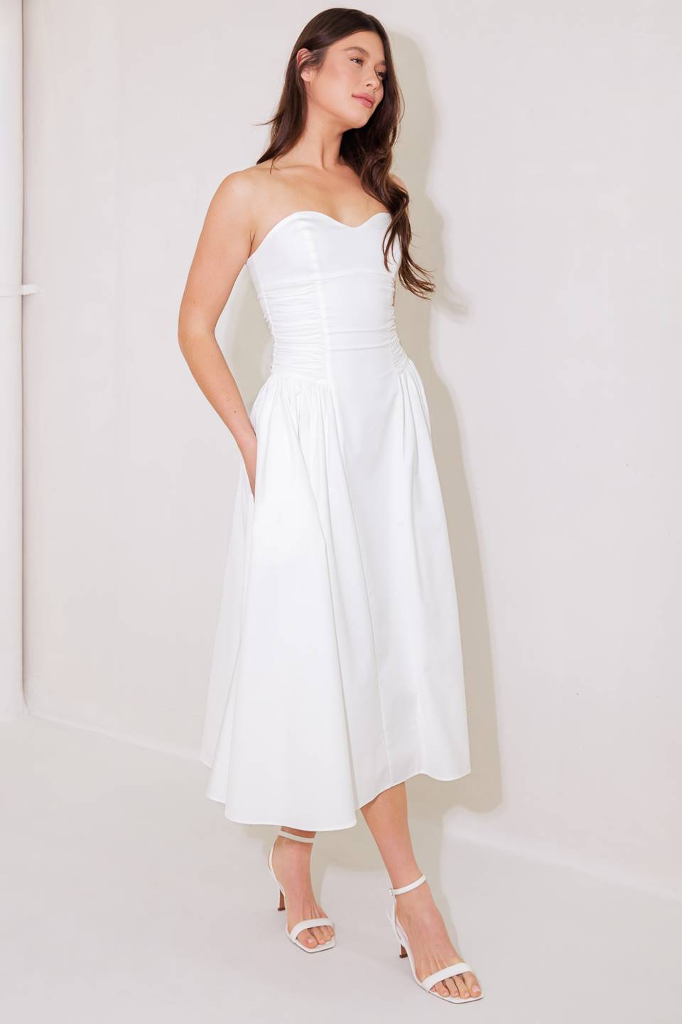 GORGEOUS REPUTATION WOVEN MIDI DRESS