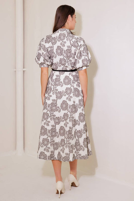 TIME AFTER TIME WOVEN MIDI DRESS