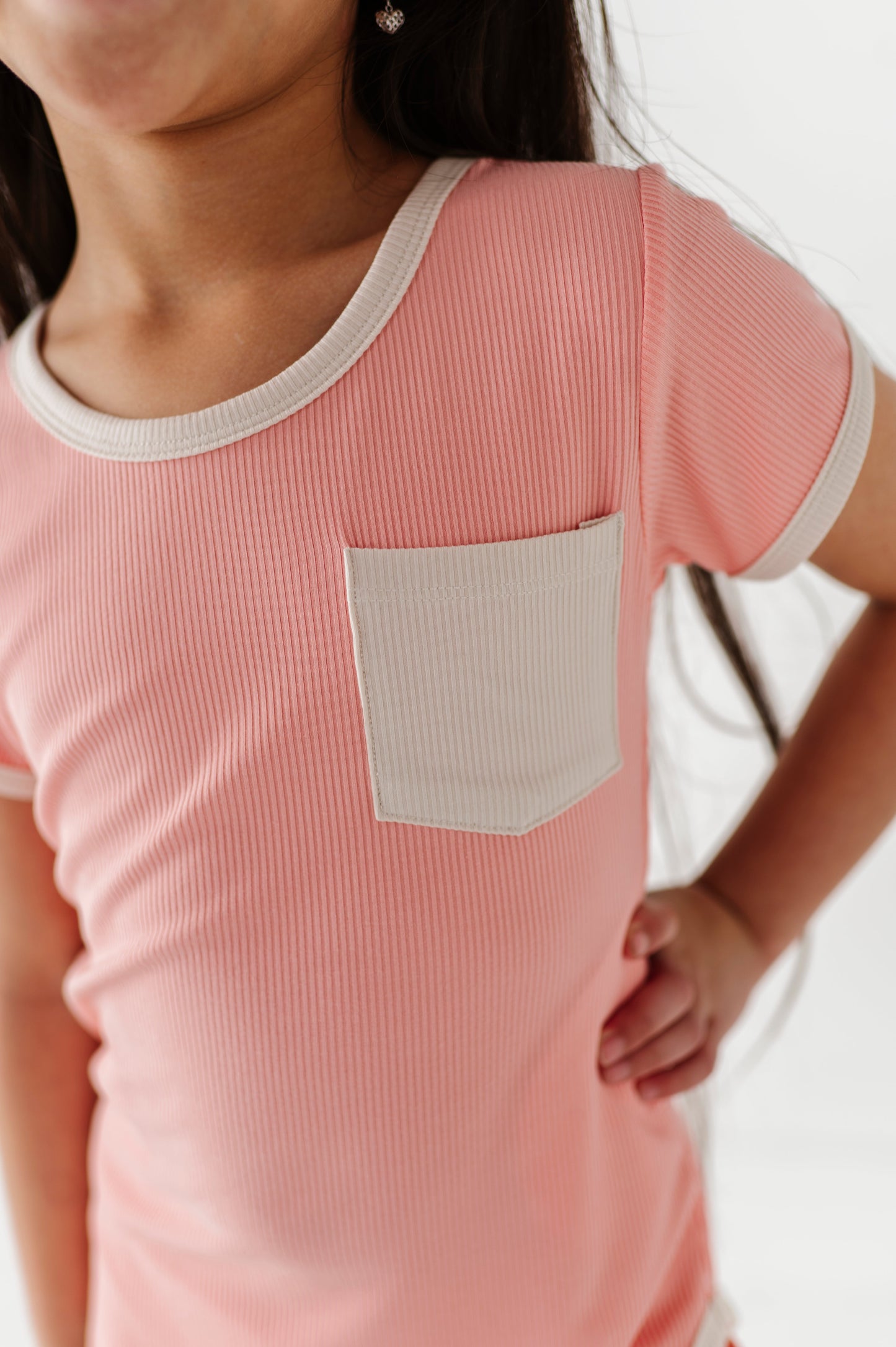 PEACHY | T-Shirt Dress + Shorts RIB SET