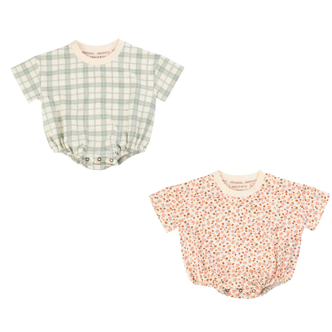 Bubble Romper | Organic Cotton Jersey - Sunset Meadow