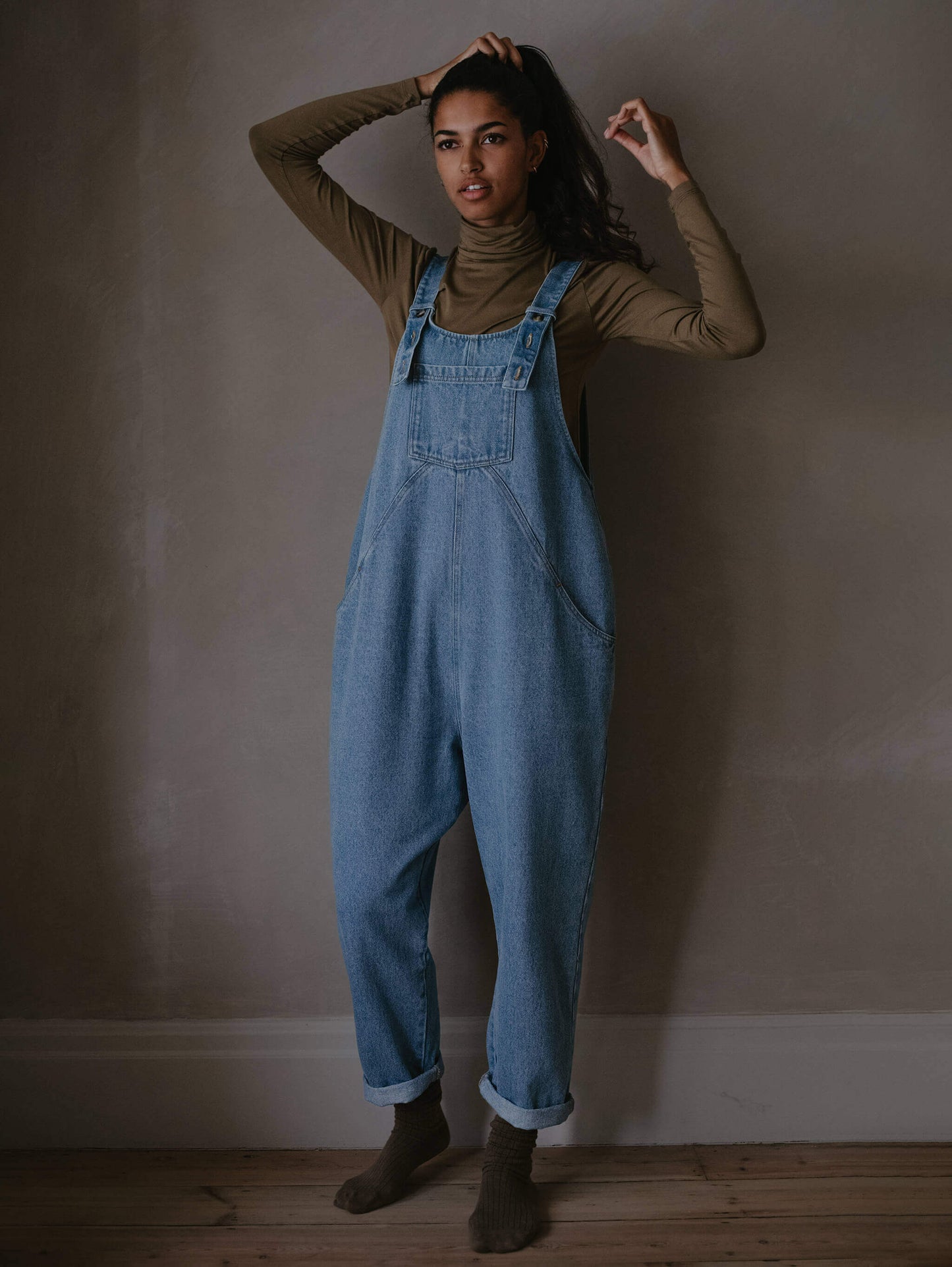 The Oversized Denim Dungaree - Women's