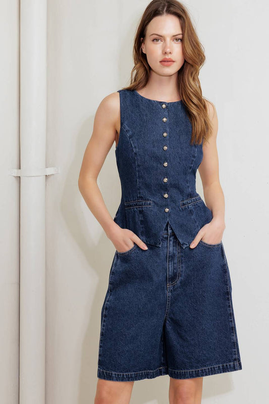 COFFEE PETAL DENIM SHORT