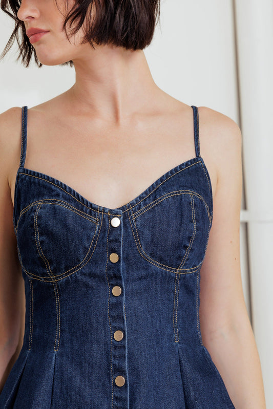 SILENT AUTHORITY DENIM CAMI TOP