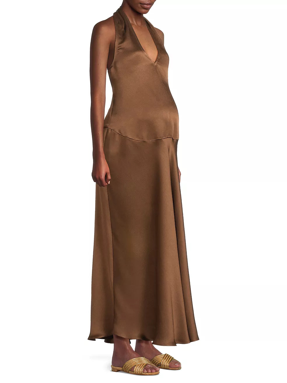 Giselle Satin Halter Dress