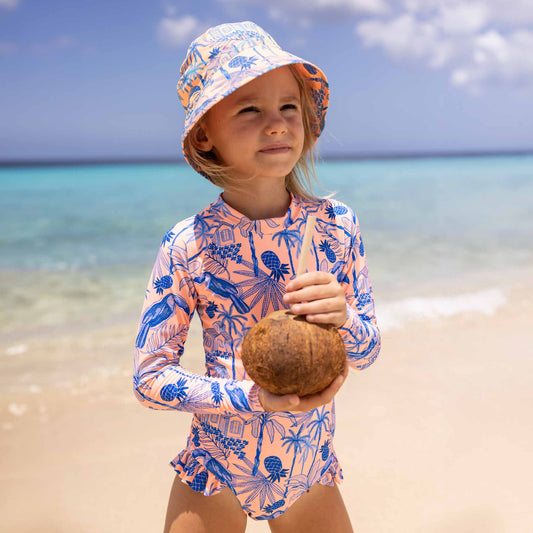 Tropicana Vacay Sustainable Leg Frill Surf Suit