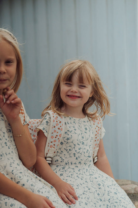 Sweetheart Twirl Dress | Organic Cotton Jersey - Scandi Floral