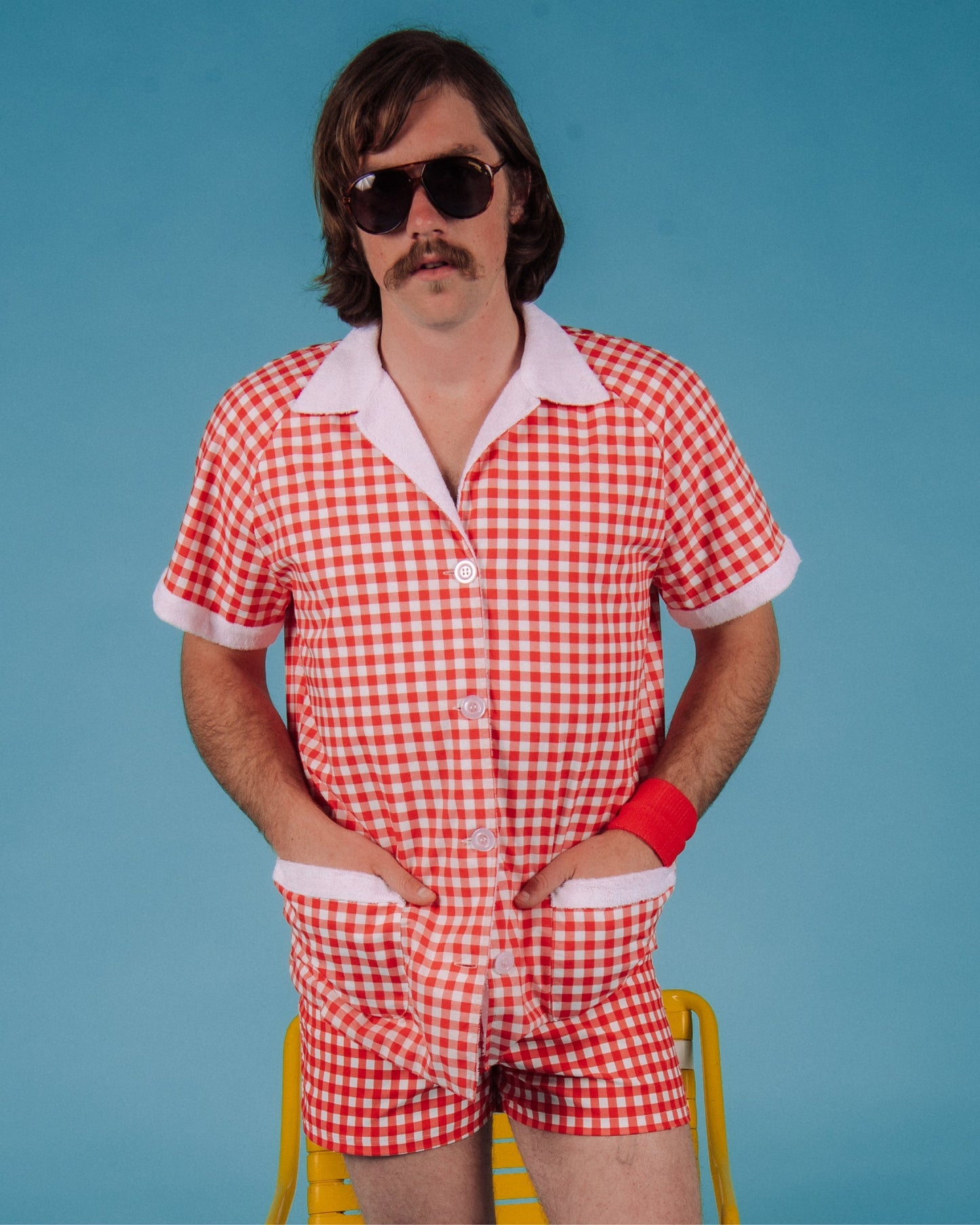 Gingham Cabana Shirt (Red)