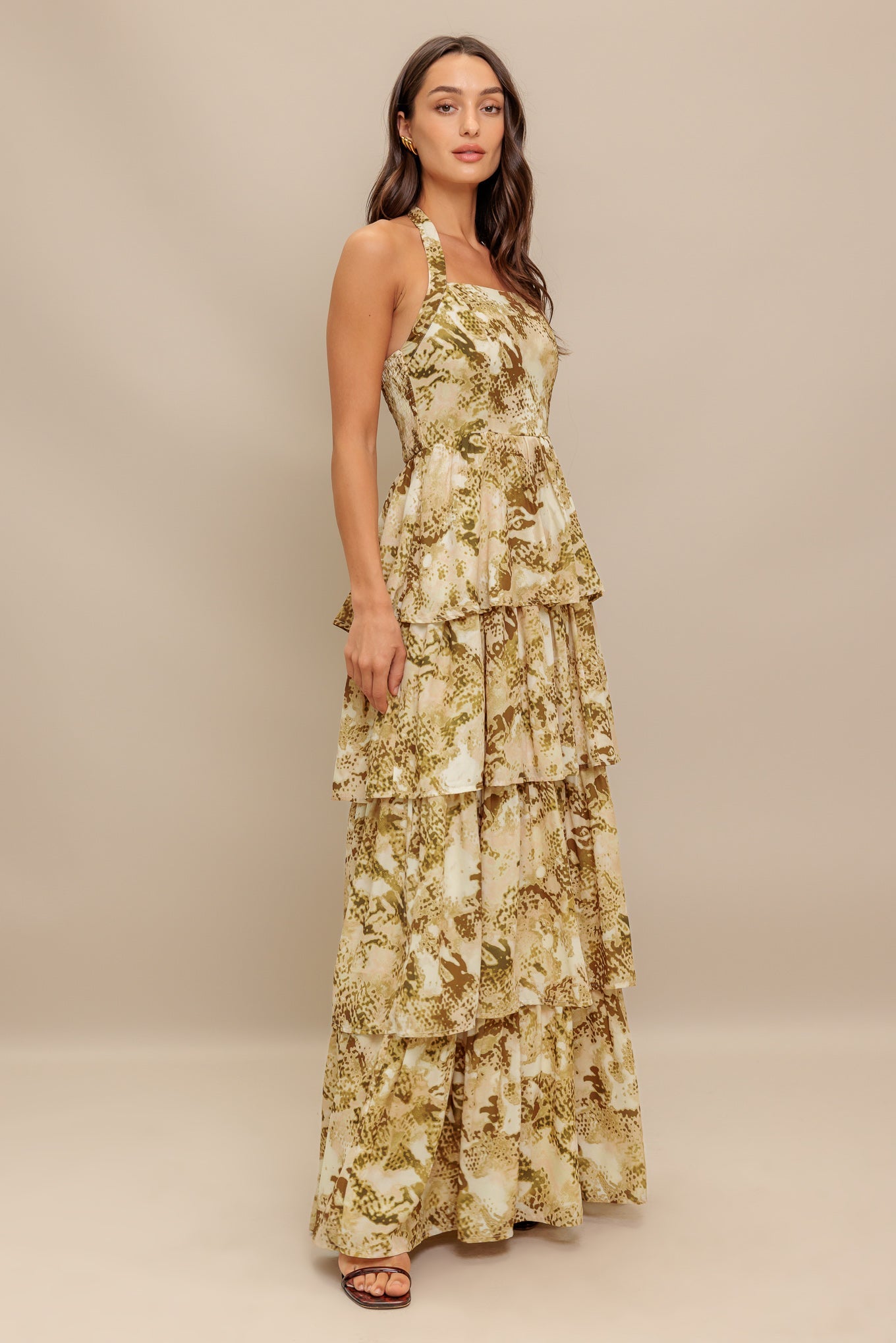 SUNSET BOTANICAL WOVEN MAXI DRESS