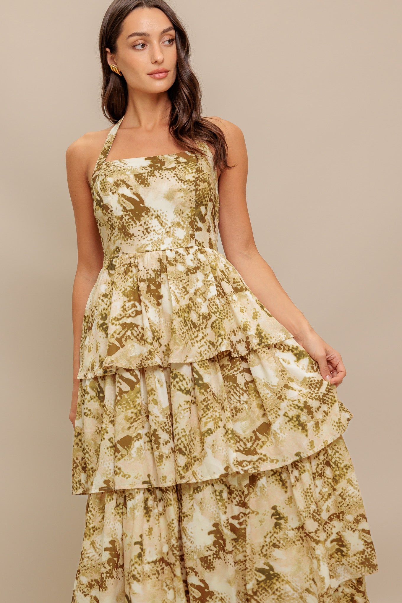 SUNSET BOTANICAL WOVEN MAXI DRESS