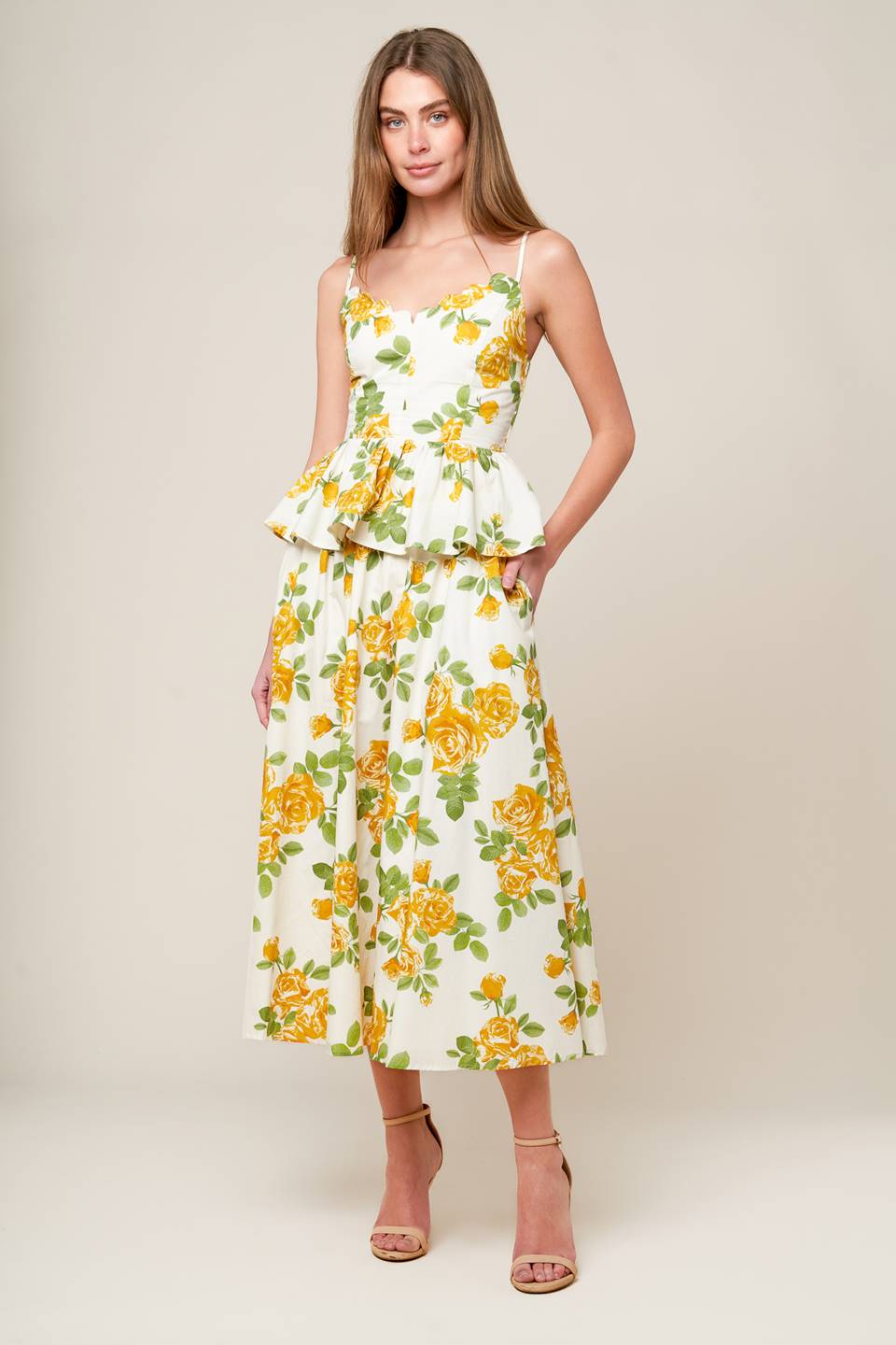 EVERY SUNDAY CREAM WOVEN FULL SKIRT