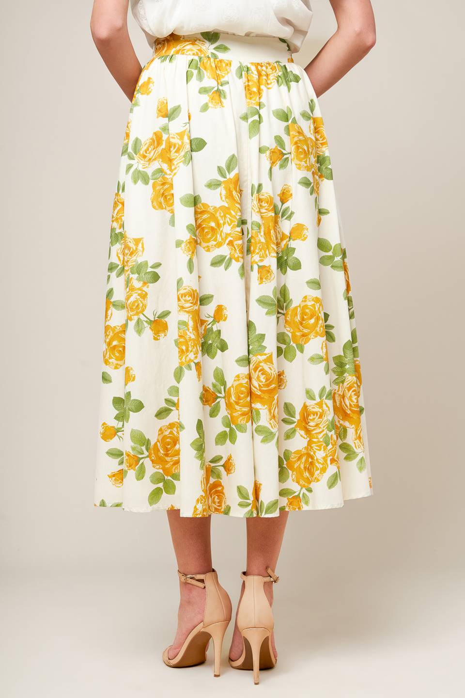 EVERY SUNDAY CREAM WOVEN FULL SKIRT